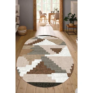 Dijital Baskılı Kaymaz Taban Yıkanabilir Oval Salon Halısı Mutfak Halısı Yolluk NDO-HT-171
