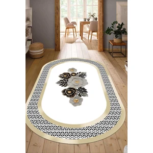 Dijital Baskılı Kaymaz Taban Yıkanabilir Oval Salon Halısı Mutfak Halısı Yolluk NDO-SD-439
