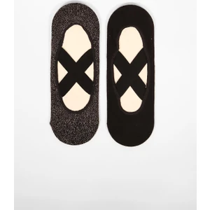 Katia & Bony  2'li Paket Asta Yoga Kadın Çorap Siyah / Simli Siyah