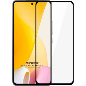 Xiaomi Mi 12 Lite Tam Kaplayan Temperli Cam Ekran Koruyucu Siyah