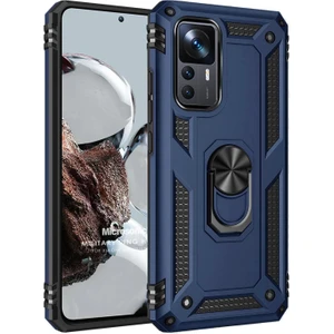 Xiaomi Mi 12T Pro Kılıf Military Ring Holder Lacivert