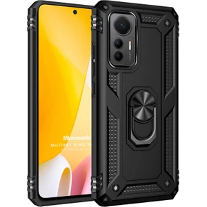 Xiaomi Mi 12 Lite Kılıf Military Ring Holder Siyah