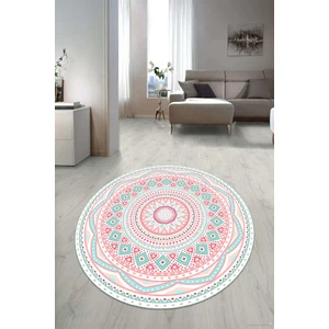Napoli Home Dijital Baskılı Kaymaz Taban Yıkanabilir Yuvarlak Lazer Kesim Salon Halısı Paspas NLZR-SD-101