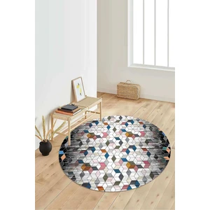 Dijital Baskılı Kaymaz Taban Yıkanabilir Yuvarlak Salon Halısı Koridor Halısı Paspas NDY-HT-1406