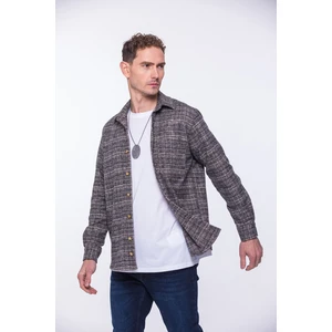 Erkek Oversize Yeni Sezon Gömlek Yaka Pamuklu Oduncu Hediye Kutulu Gömlek G01 - Pudra