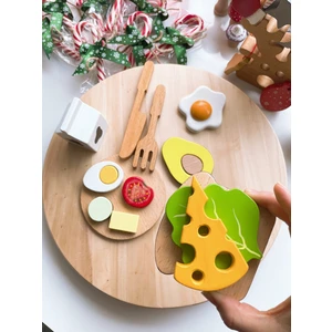 Esa Toys Waldorf Ahşap Oyuncak Kahvaltı Seti  (16 Parça )