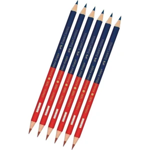 Mavi Kırmızı Çift Taraflı Kalem Kopya 6 Adet Faber Mavi Kırmızı Çift Taraflı Kurşun Kalem Başlık Kalemi 6 Adet