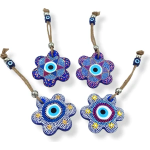 El Üretimi Ev Oda Dekorasyon Süsü Hediyelik El Emeği Papatya Figürlü Nazar Boncuğu 10CM.