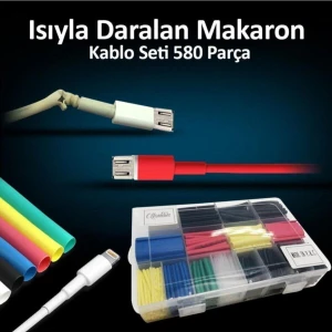 Makaron Isıyla Daralan Kablo Koruma 580 Parça Kablo Tamir Kiti