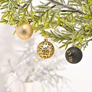 Karaca Home New Year Yeni Yıl Leopar 9 Parça Ağaç Süsü Seti