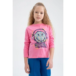 Kız Çocuk SmileyWorld Bisiklet Yaka Uzun Kollu Tişört Y3814A622AU