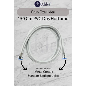Paslanmaz Banyo Duş Hortumu Spirali Pvc Kopmaz 150 cm