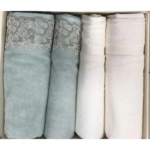 Begonvil Best Set (Hamam Takımı) Krem-Yeşil