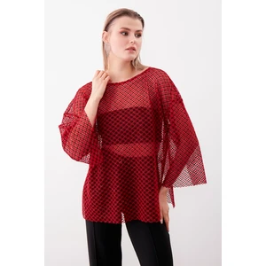 Desenli Transparan Bluz