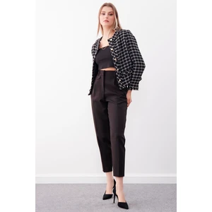 Gold Düğmeli Desenli Ceket