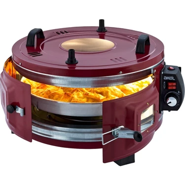 Akel AF140 25 Lt Orta Boy Yuvarlak Davul Fırın, 46 cm, Termostatlı, Üst & Ön Gözetleme Camlı, Döner
