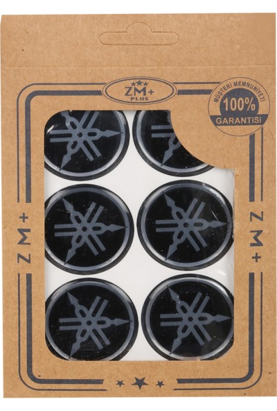 ZM plus Yamaha Koruma Takozu Damla Etiket Sticker Ø39 mm Siyah-Beyaz