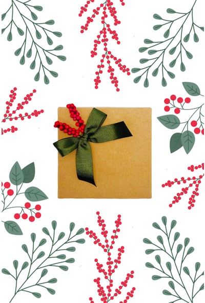 17 Gift Box 2'li Yılbaşı Hediyesi Kutlu Çorap Yeni Yıl Çam Ağacı Desenli