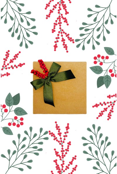 17 Gift Box 2'li Yılbaşı Hediyesi Kutulu Çorap Yeni Yıl Baston Şeker ve Çam Ağacı Teması Desenli
