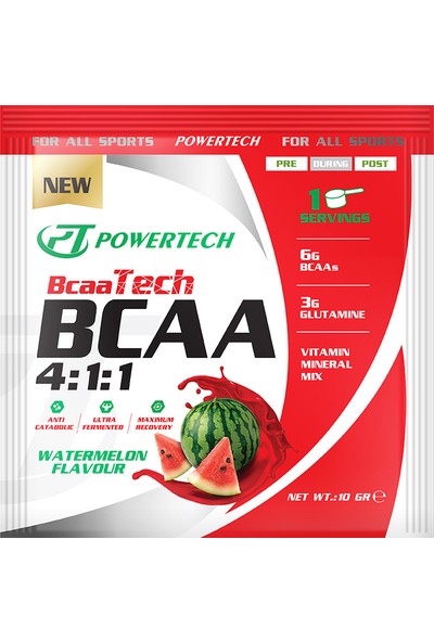 Powertech Bcaatech Bcaa 4.1.1 10 gr x 20 Sachets Karpuz Aromalı