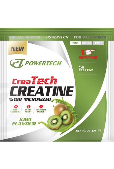 Powertech Createch Creatine 7 gr x 20 Sachets Kivi Aromalı