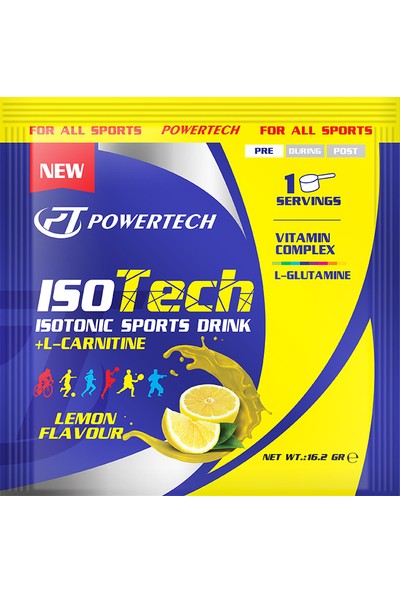 Powertech Isotech Izotonik Su 16.2 gr x 20 Sachets Limon Aromalı