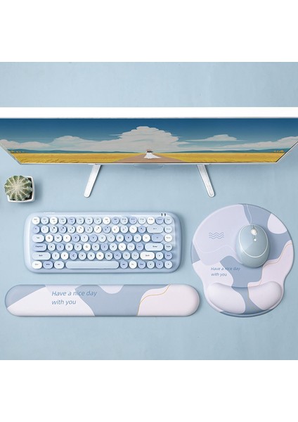 Bellek Köpüğü Klavye ve Fare Bileği Dinlenme Pedleri Bilekle Mousepad Seti Yuvarlak (Yurt Dışından) modelleri