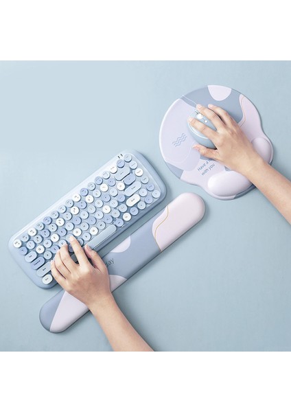 Bellek Köpüğü Klavye ve Fare Bileği Dinlenme Pedleri Bilekle Mousepad Seti Yuvarlak (Yurt Dışından) fırsatları