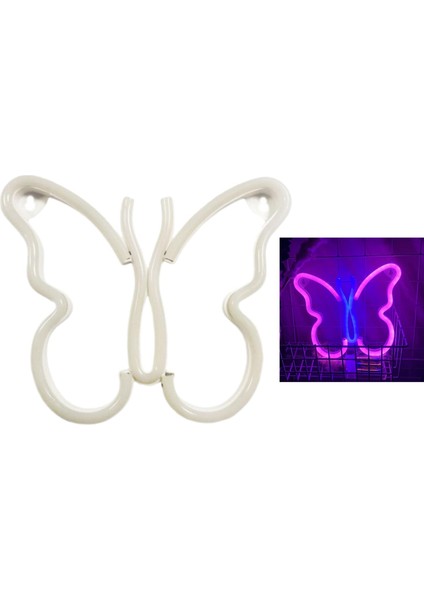 USB Neon Işık Kelebek LED Neon Işaretleri Dekoratif Duvar Gece Işığı Kulüp Işığı (Yurt Dışından)