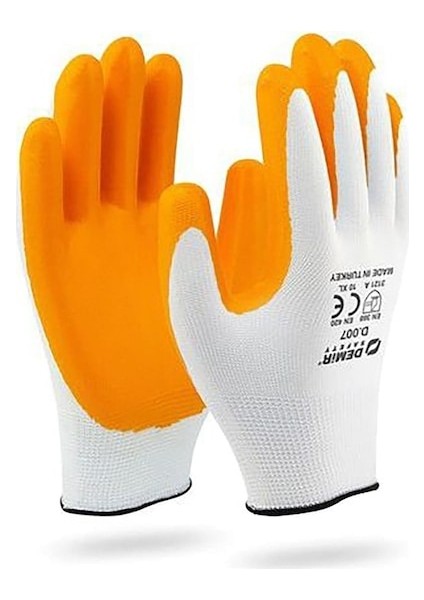 Demir Nitril 007 Iş Eldiveni No:10 Xl 20 Adet Sarı Beyaz