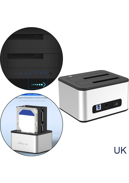 2.5 "3.5" Sabit Disk Docking Istasyonu Sabit Disk Dock Çevrimdışı Klon Uk Fiş (Yurt Dışından)