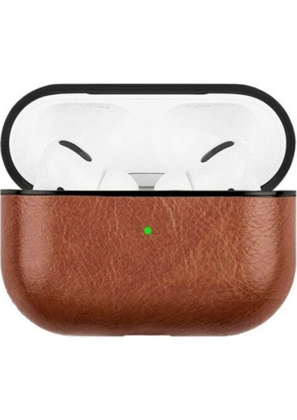 Apple Airpods Pro Kulaklık Koruma Deri Kılıf Kahverengi Koyu
