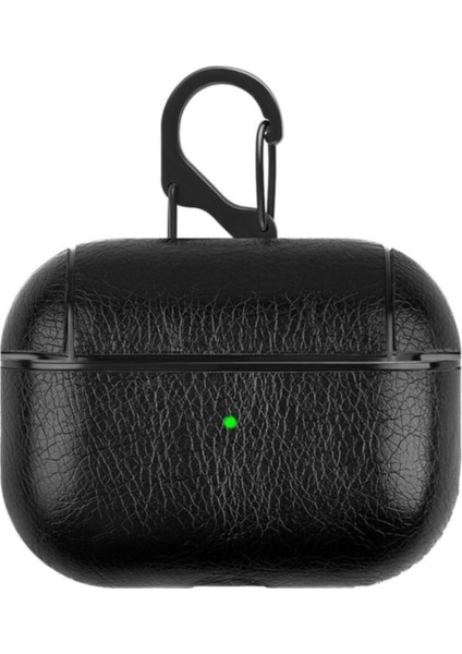 Apple Airpods Pro Kulaklık Koruma Deri Kılıf Siyah