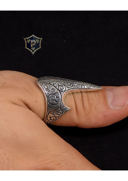 Gümüş 925 Ayar Gümüş Erkek Baş Parmak Zihgir Yüzüğü fırsatları