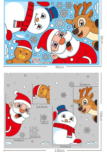 Yılbaşı Sticker Noel Baba Elk Bisküvi Kardan Adam Kar Tanesi Sticker Cam Pencere Yılbaşı Dekorları (Yurt Dışından)