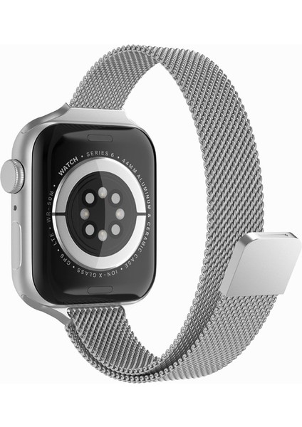 Apple Watch Manyetik Döngü (38 Mm) Ince Hasır Kılıf+Kordon Paslanmaz Çelik
