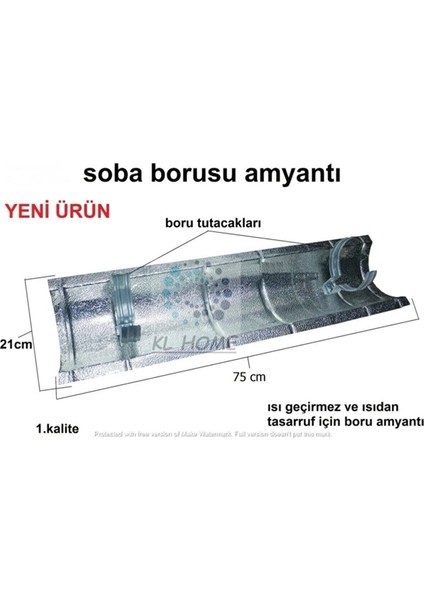 Askay Yapı Boru Üstü Isı Kes Isı Tasarrufu 75CM ( Soba Borusu Için Sıcak Geçirmemesi Için)