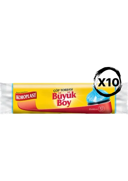 Büyük Boy Çöp Torbası 65X80CM 10'lu 10PAKET