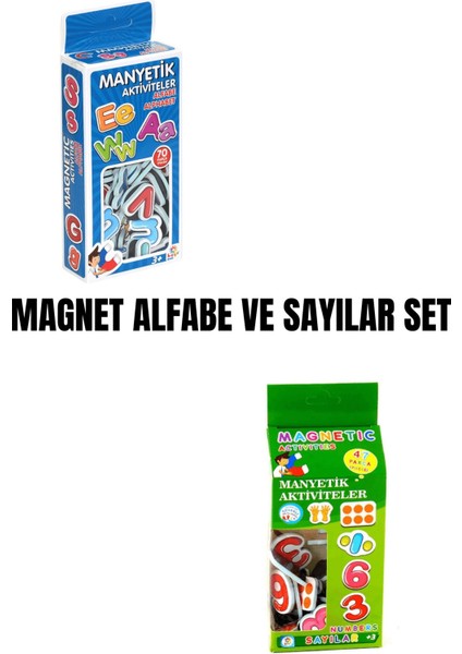 Manyetik Alfabe 70 Parça-Manyetik Sayılar 47 Parça (2'li Magnet Set) (Magnet Alfabe-Ma