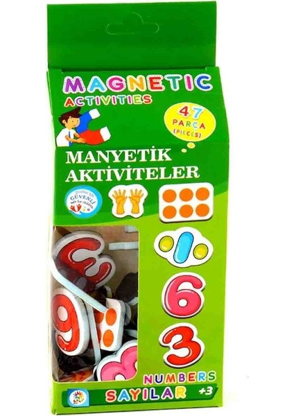 Manyetik Alfabe 70 Parça-Manyetik Sayılar 47 Parça (2'li Magnet Set) (Magnet Alfabe-Ma