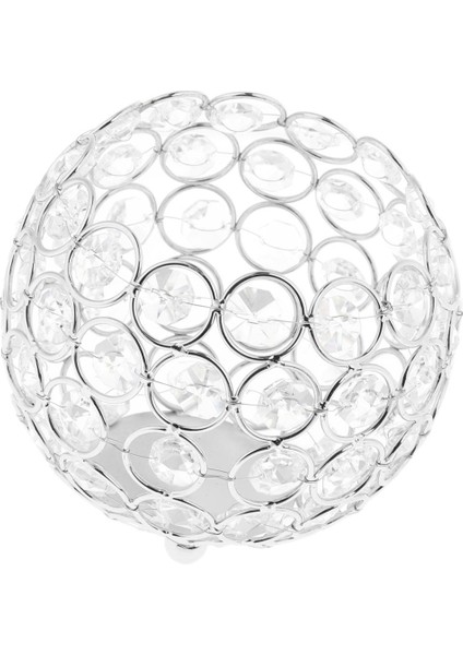4.7 '' Kristal Etkisi Çay Işık Şam Tutucu Düğün Ev Merkezi-Silver 12CM