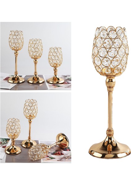 Düğün Masası Merkezinde Ev Taşınma Hediyesi Için Modern Kristal Mum Tutucu L