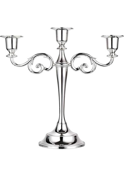 Metal 3 Arms Candle Tutucu Candelabra Şamdan 26CM Uzunluğunda Pervane ()