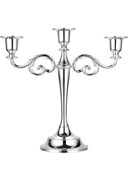 Metal 3 Arms Candle Tutucu Candelabra Şamdan 26CM Uzunluğunda Pervane ()