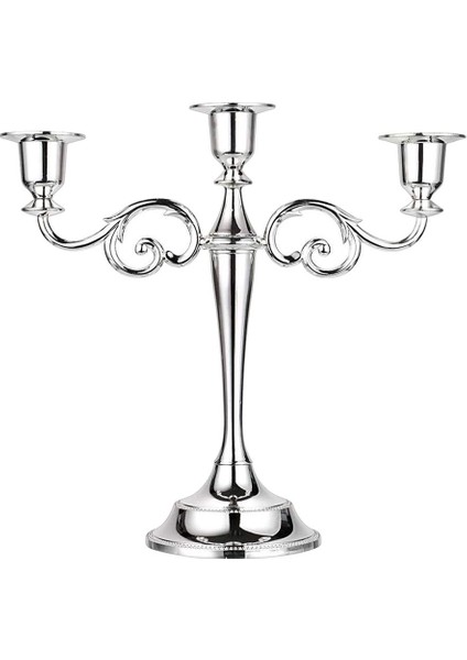 Metal 3 Arms Candle Tutucu Candelabra Şamdan 26CM Uzunluğunda Pervane ()