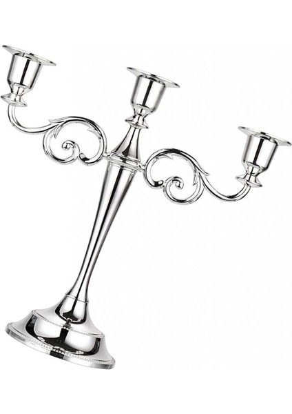 Metal 3 Arms Candle Tutucu Candelabra Şamdan 26CM Uzunluğunda Pervane ()