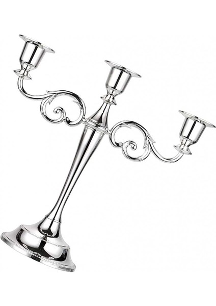 Metal 3 Arms Candle Tutucu Candelabra Şamdan 26CM Uzunluğunda Pervane ()