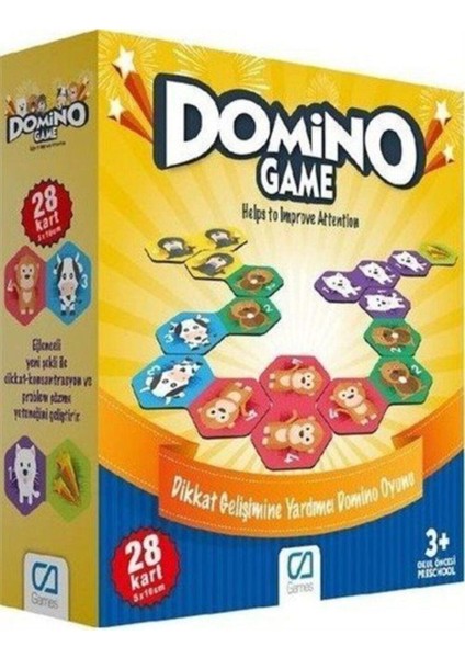 Domino Game (28 Kart) (CA.10015) & Dikkat Gelişimine Yardımcı Domino Oyunu