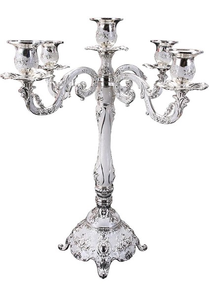 Şamdan Partisi Retro Candle Tutucu Retro Romantik Candelabra Centerpiece 5 Kol