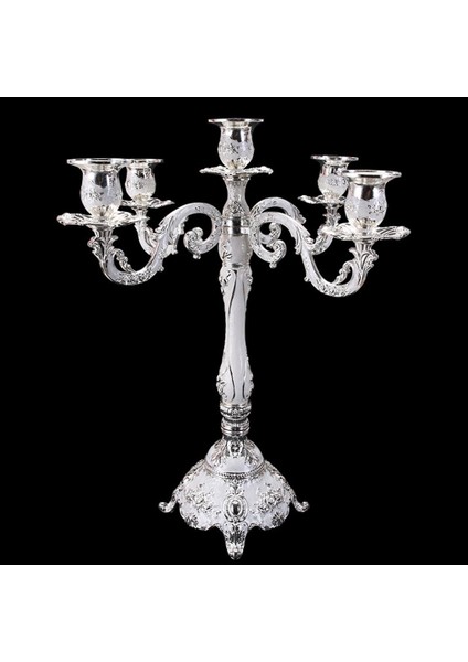 Şamdan Partisi Retro Candle Tutucu Retro Romantik Candelabra Centerpiece 5 Kol